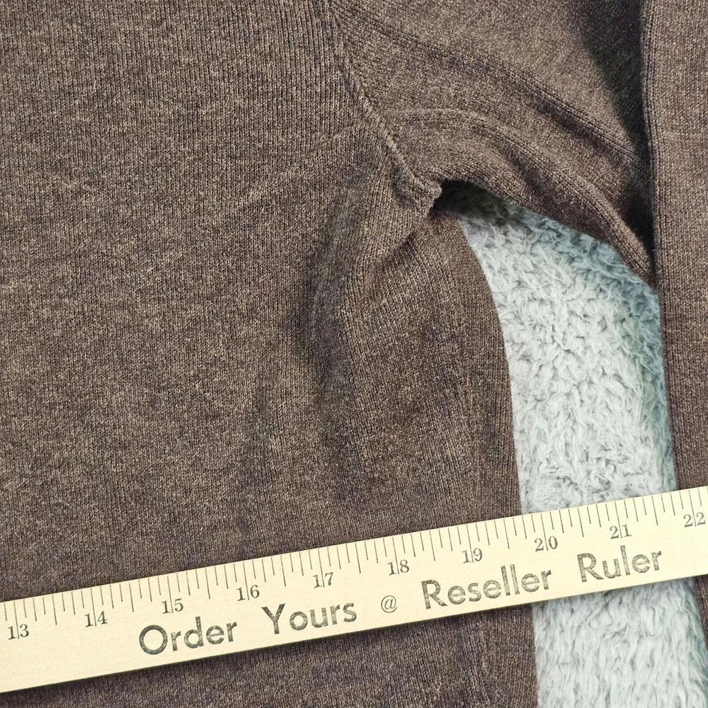 Polo Ralph Lauren Sweater Mens Medium Brown Cotton Shawl Collar Henley Pullover
